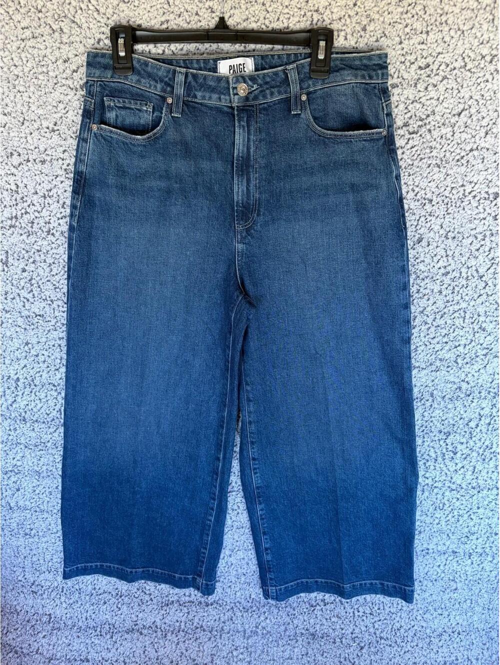 PAIGE Harper Ankle Wide Leg Jeans Women's 31 High Rise Vintage Denim NWT